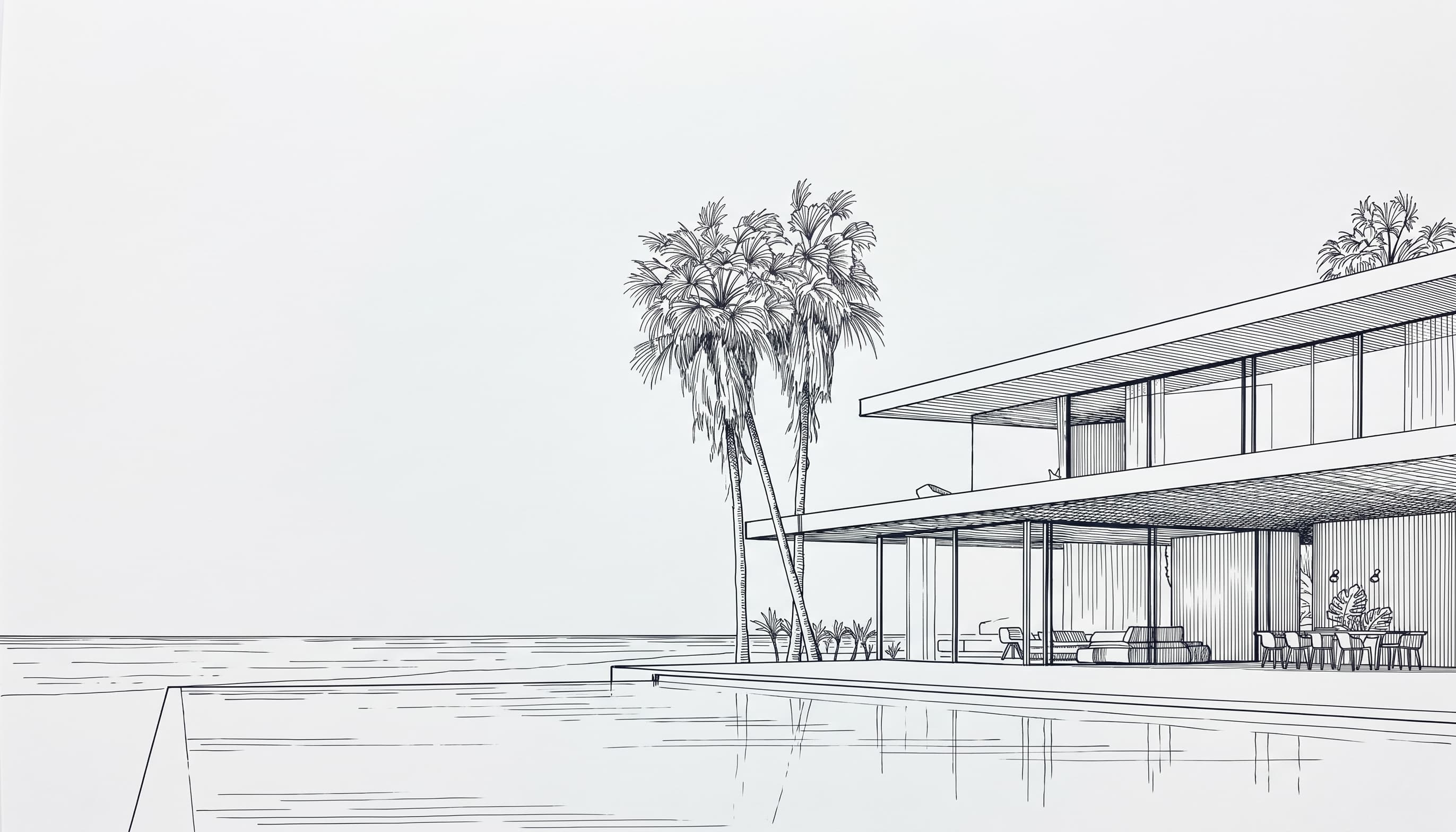 Ink drawing of Casa Areia